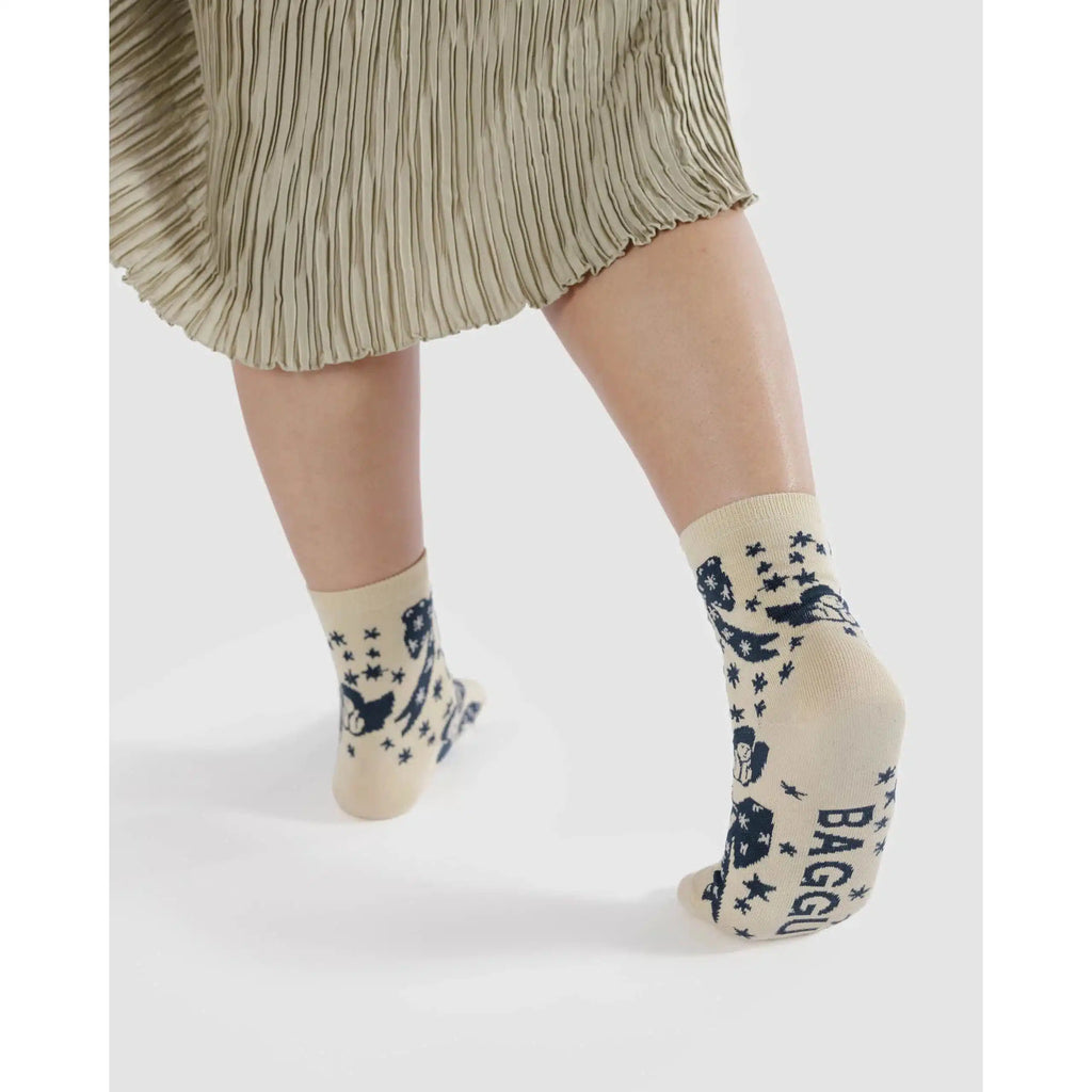 Baggu - Adult crew socks - Cherub Bows | wineandwaterways