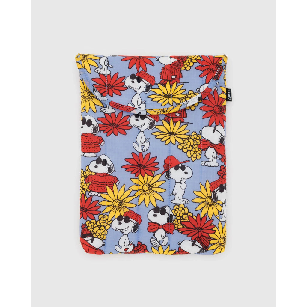 Baggu x Peanuts - Puffy laptop sleeve 13in / 14in - Floral Snoopy | wineandwaterways