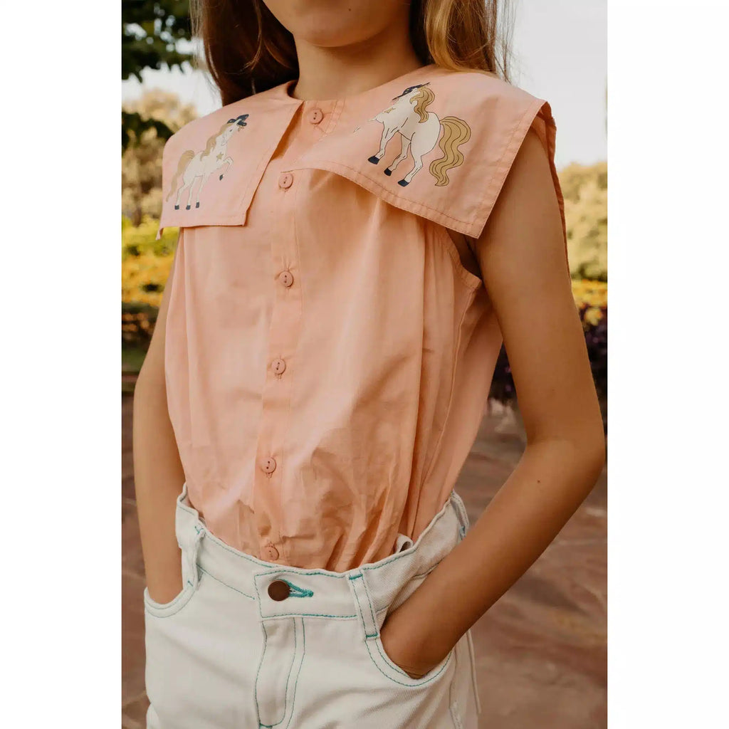 Tiny Cottons - Tinyville blouse - papaya | wineandwaterways