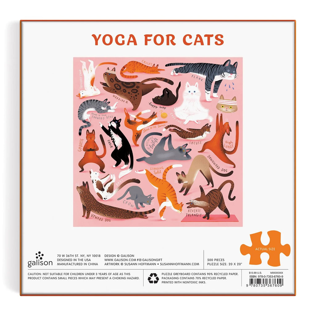 Galison - Yoga For Cats jigsaw puzzle - 500 pieces | wineandwaterways